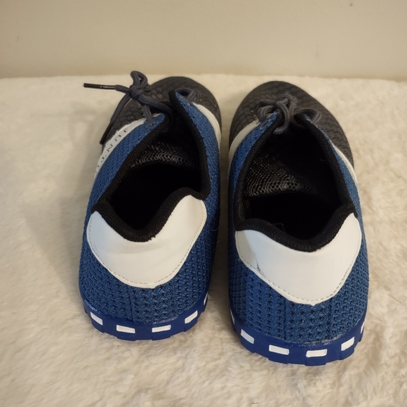 Juntu Men's Size 10.5 Loafers Blue Gray Driving Mesh Breathable Lace Up - Picture 7 of 10